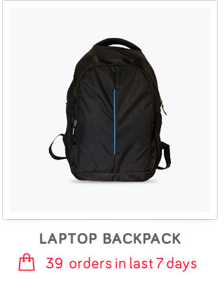 "Black Polyester Casual Backpack for HP Laptop