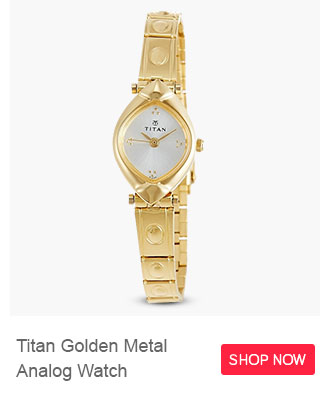 Titan NH2417YM02 Golden Metal Analog Watch