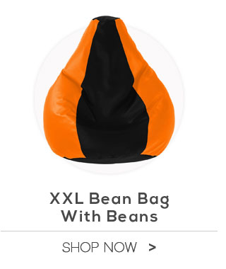 Beanbagwala XXL Bean Bag with Beans Black & Orange
