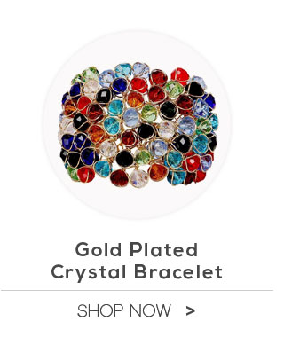 Renaissance Traders Alloy Gold Plating Crystal Studded Multi Coloured Bracelet