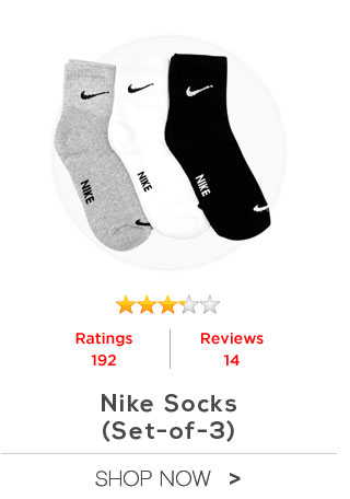 Nike Ankle Length Socks Set Of 3 Pairs