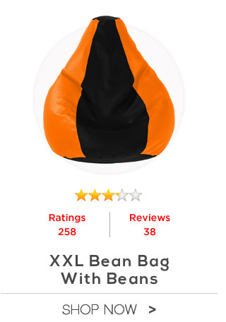 Beanbagwala XXL Bean Bag with Beans Black & Orange