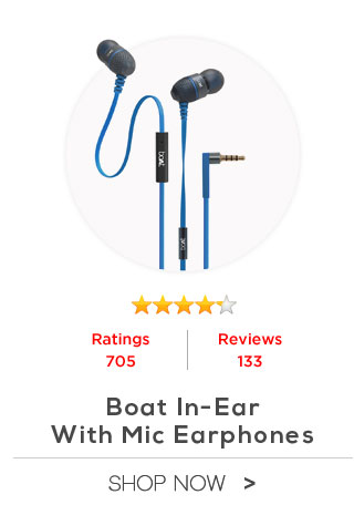 boAt BassHeads 200 In Ear Wired With Mic Earphones Blue