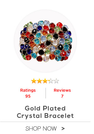 Renaissance Traders Alloy Gold Plating Crystal Studded Multi Coloured Bracelet