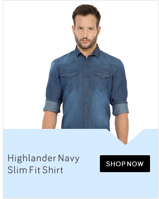 Highlander Navy Slim Fit Shirt