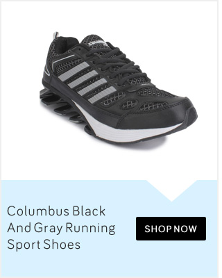 Columbus Black And Gray Running Sport Shoes