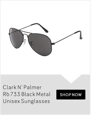 Clark N' Palmer Rb 733 Black Metal Unisex Sunglasses