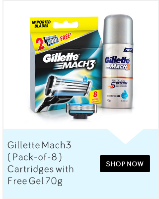 Gillette Mach3 Super Saver pack 8 cartridges with Free Gel 70g