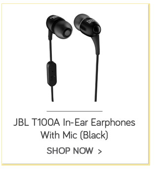 JBL T100A In-Ear Earphones With Mic (Black)