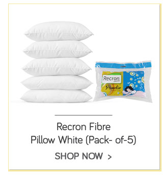 Recron Certified Paradise White Fibre Pillow - Pack of 5 (17x27)