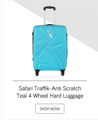 Safari Traffik-Anti Scratch Teal 4 Wheel Hard Luggage