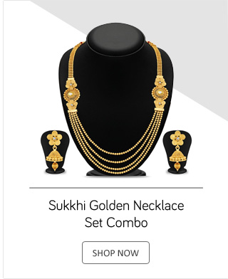 Sukkhi Golden Necklace Set Combo