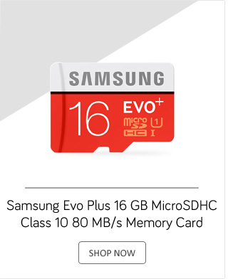 Samsung Evo Plus 16 GB MicroSDHC Class 10 80 MB/s Memory Card