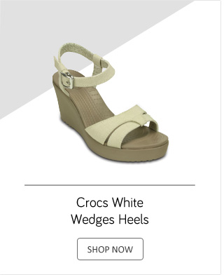 Crocs White Wedges Heels