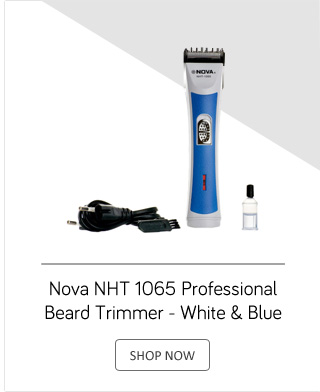 Nova NHT 1065 Professional Beard Trimmer - White and Blue