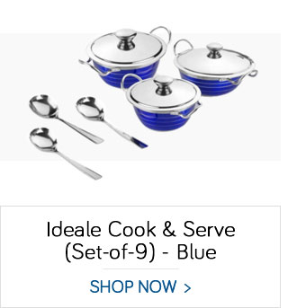 Ideale Cook & Serve Set 9 Pcs-Blue