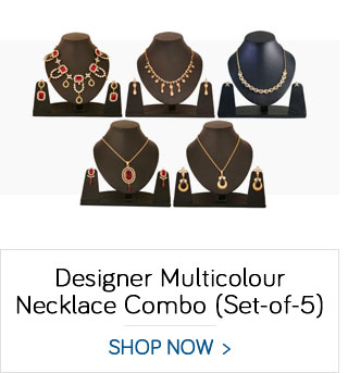 Touchstone Designer Multicolour Necklace Set Combo of 5