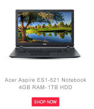 Acer Aspire ES1-521 (NX.G2KSI.024) Notebook (AMD APU E1- 4GB RAM- 1TB HDD- 39.62cm (15.6)- DOS) (Black)