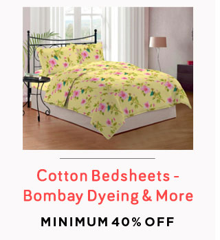 Cotton Bedsheets - Bombay Dyeing, Raymond & Spaces - Min 40% off