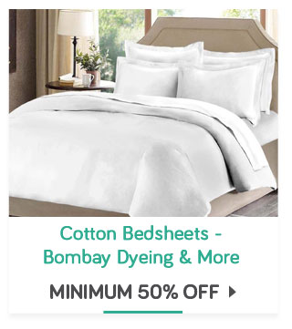 Cotton Bedsheets - Bombay Dyeing, Raymond & More - Min 50% Off