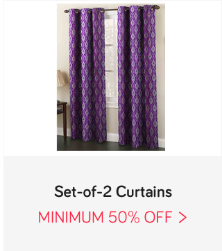 Set of 2 Curtains- Min. 50% Off