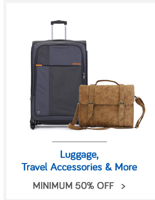 Luggage, Travel Accessories & More - Safari, American Tourister, Swiss Military & More  | Min. 50% Off