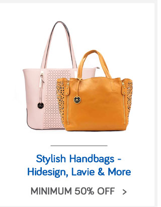 Stylish Handbags - Min. 50% Off - Hidesign, Lavie & more