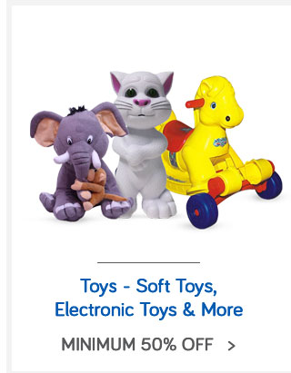All Toys - Min 50% Off - Soft Toys, Electronic Toys & More