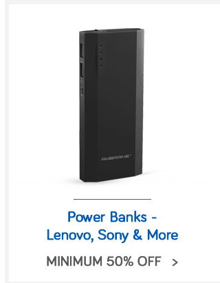 Power Banks - Min. 50% off - Lenovo | Sony | Intex & More