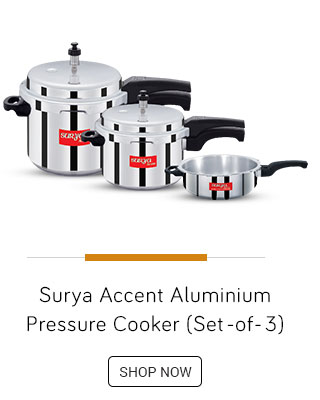 Surya Accent Aluminium Pressure Cooker (Set Of 3)