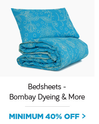 Bedsheets - Bombay Dyeing, Trident, Raymond - Min 40% off