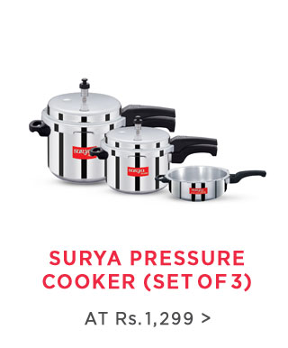 Surya Accent - ISI - Aluminium Pressure Cooker (Set Of 3) -1299