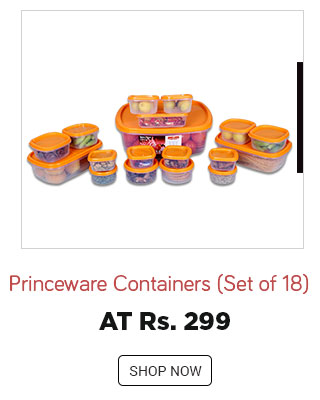 Princeware Plastic Containers Set Of 18 Pieces Orange