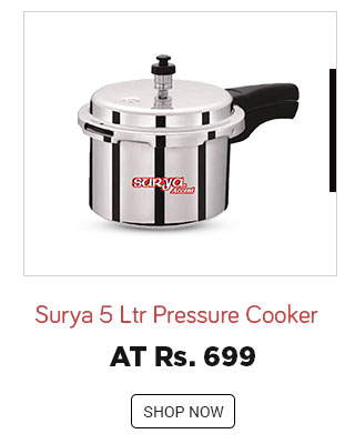 Surya Accent 5 Ltr Aluminium Pressure Cooker (ISI approved)