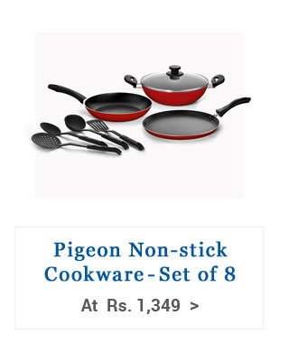 Pigeon Non-stick Cookware Gift Set- 8 Pcs (Red)