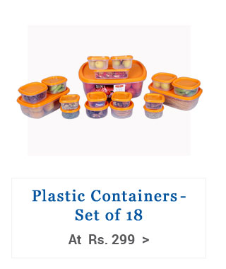Princeware Plastic Containers Set Of 18 Pieces Orange