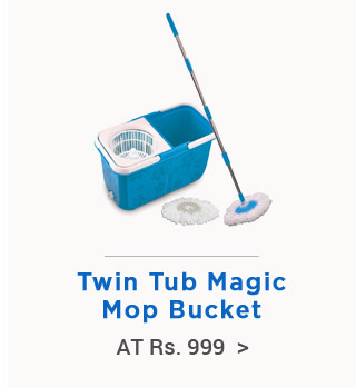 Twin Tub Magic Mop Bucket Blue-Blue