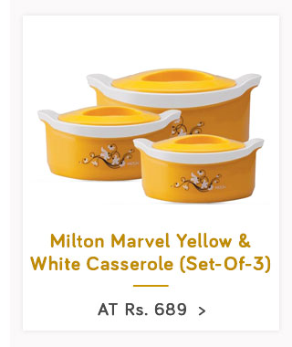Milton Marvel Yellow & White Casserole Set Of 3