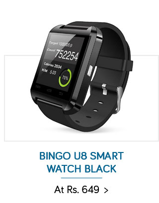 Bingo Black U8 Bluetooth Smartwrist Watch Phone Mate