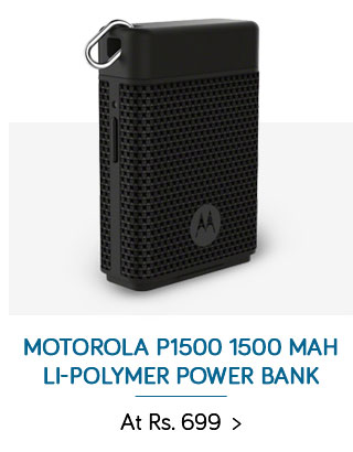 Motorola P1500 Quartz 1500 mAh USB Power Bank - Black