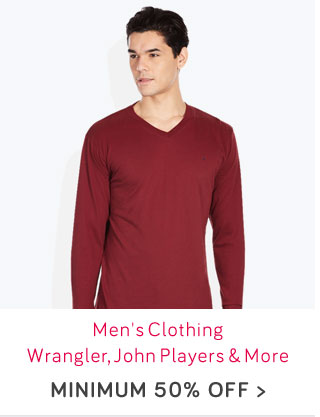 Men's Clothing - Min. 50% Off  Wrangler, John Players & More