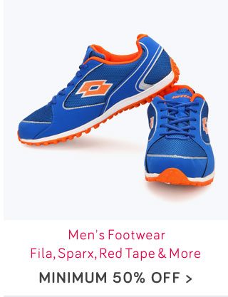 Men's Footwear - Min. 50% Off  Fila, Sparx, Red Tape & More