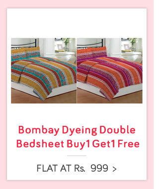 Bombay Dyeing Double Bedsheet Buy1 Get1 Free