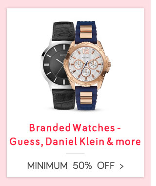 Watches - Min. 20% Off - Guess, Daniel Klein & more