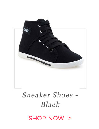 "Super Matteress Black Sneaker Shoes  "