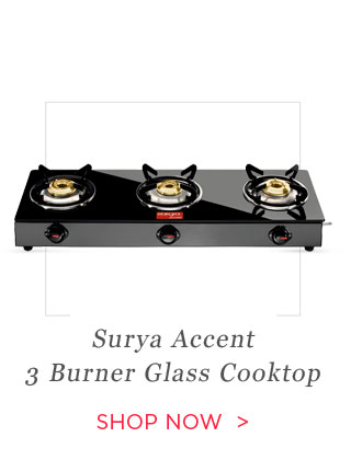 "Surya Accent 3 Burner glass cooktop    "