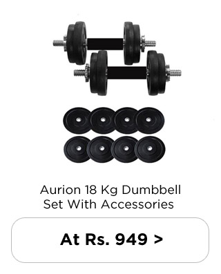 Aurion 18 Kg Dumbbell Set With Accessories 