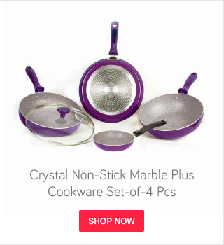 Crystal Non-Stick Marble Plus Cookware set 4 Pcs
