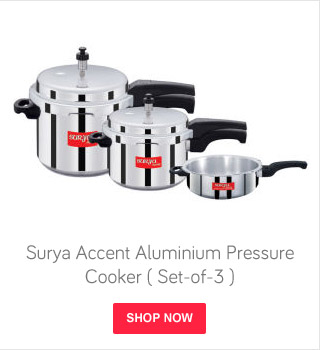 Surya Accent  Aluminium Pressure Cooker (Set Of 3)