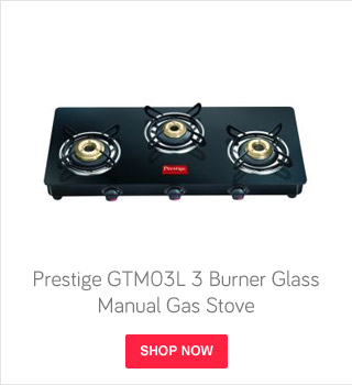 Prestige GTM03L 3 Burner Glass Manual Gas Stove